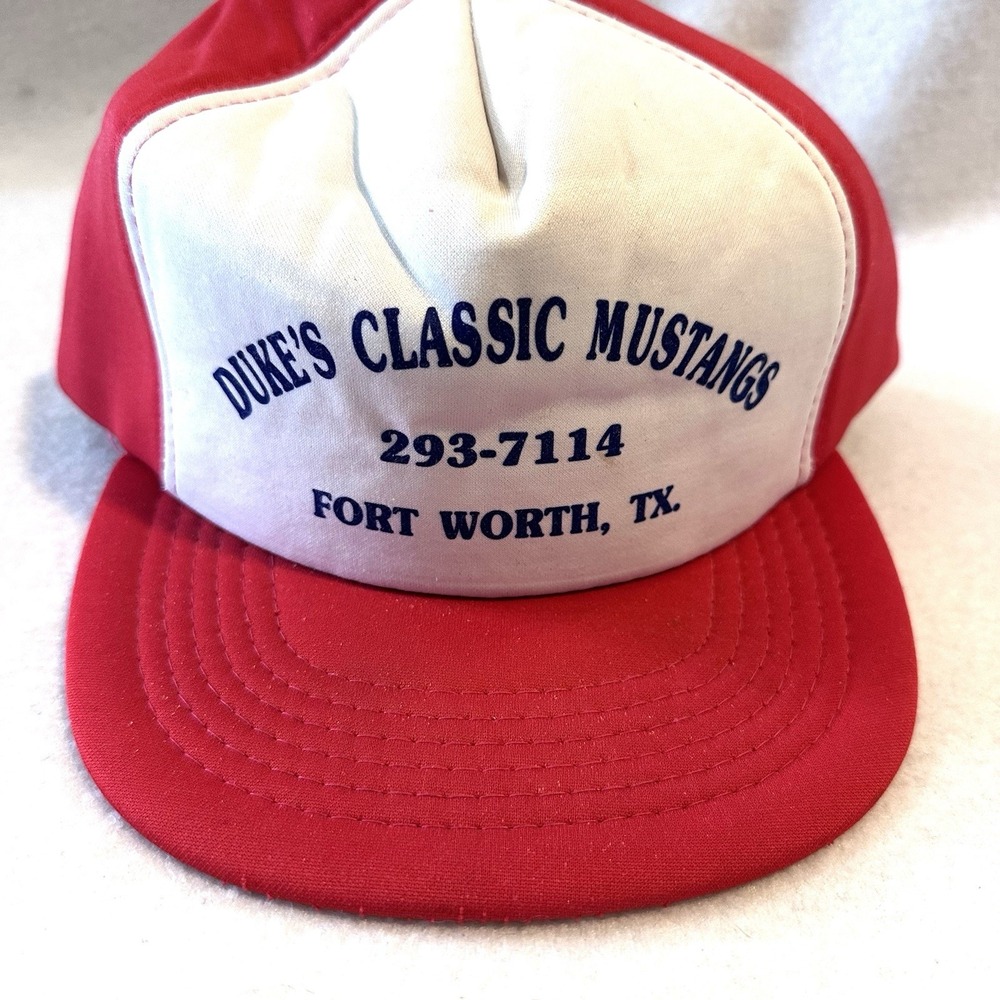 Vintage Dukes‎ Classic Mustangs Trucker Hat Fort Worth Texas Snap Back Mesh